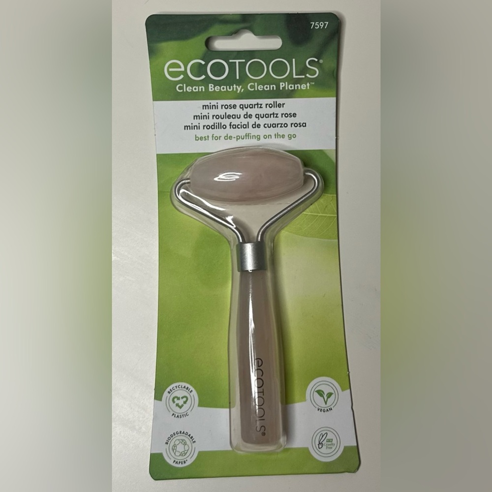 🆕 Ecotools mini rose quartz Facial Roller NWT